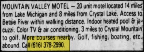 Mountain Valley Lodge & Campground - May 10 1987 Ad